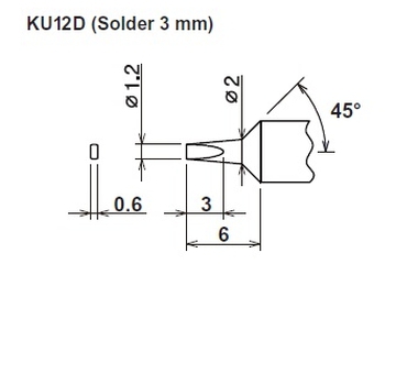 ปลายหัวแร้ง Cera cote kunoichi ku12d solder 3mm solder tip